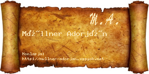 Müllner Adorján névjegykártya